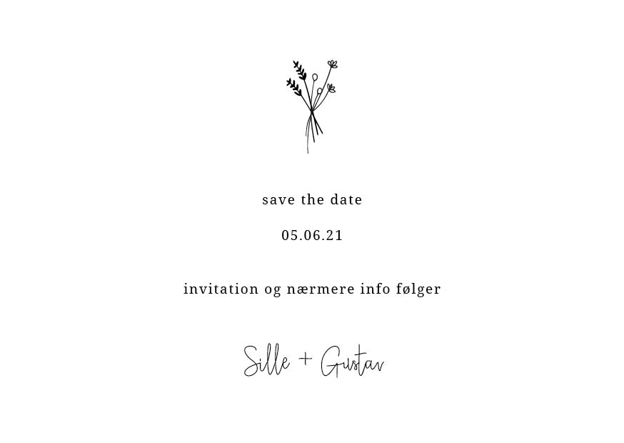 Bryllup - Sille & Gustav Save the Date